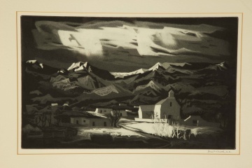 Doel Reed (American, 1895-1985) "Picuris Pueblo Winter"